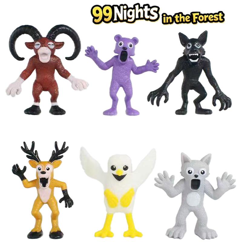 6pcs/set 99 Aights In The Forest Deer Animal Game Peripheral The Deer Birthday Xmas Halloween Gift Toys for Kids Decor