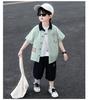 Boys' Shirt Set Summer Thin Edition 2026 New Handsome and Fashionable Baby Summer Clothes Children's Short Sleeve Two Piece Set