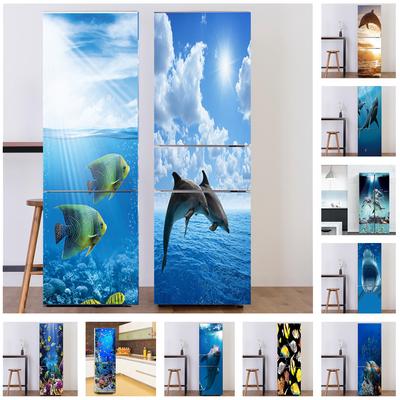 Underwater World Fish Sticker For Fridge Door Adhesive Waterproof Furniture Decoration Poster Wall Decal Kids Room Home Decor