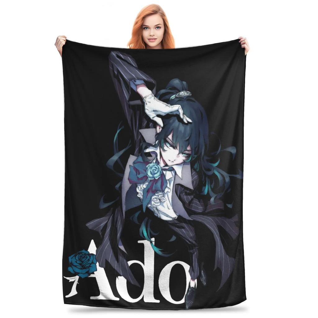Ado WORLD TOUR Hibana Plush Throw Blanket for Couch Chair Sofa Bed Custom Quality Flannel Bedspread for Boys Girls
