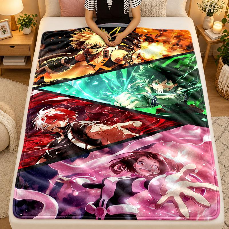 Flannel BlanketMy Hero Academia Warm Soft Throw Blanket for Indoor Sofa Bed Living Room Use