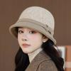 Wool Bucket Hat Women's Autumn and Winter Warm Elegant British Retro Basin Hat Fashion Winter Hat for Women, Ladies Winter Hats
