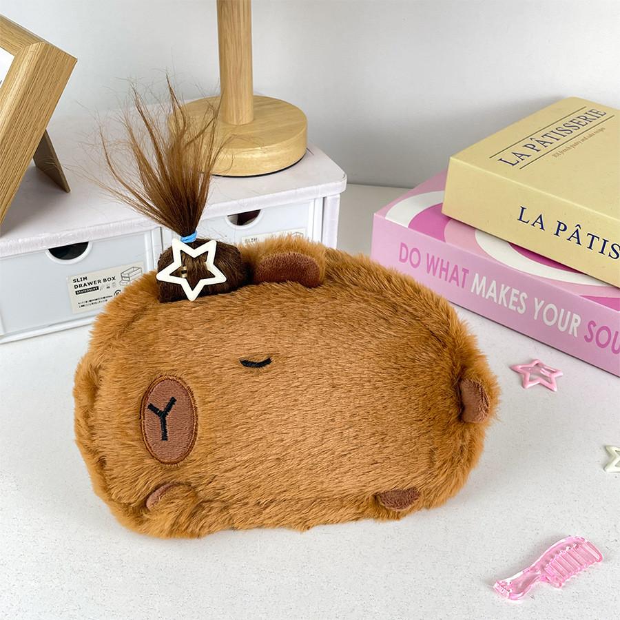 Plush Pen Capybara Pouch Student Cutes Cartoon Animal Storage Supplies Bags
