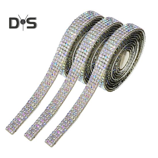 3 Rollen Strassband, selbstklebende Streifen aus Kunstkristall, elegante dekorative Zierrolle zum Selbermachen, Basteln, Kleidung, Schuhe, funkelndes Verzierungsband