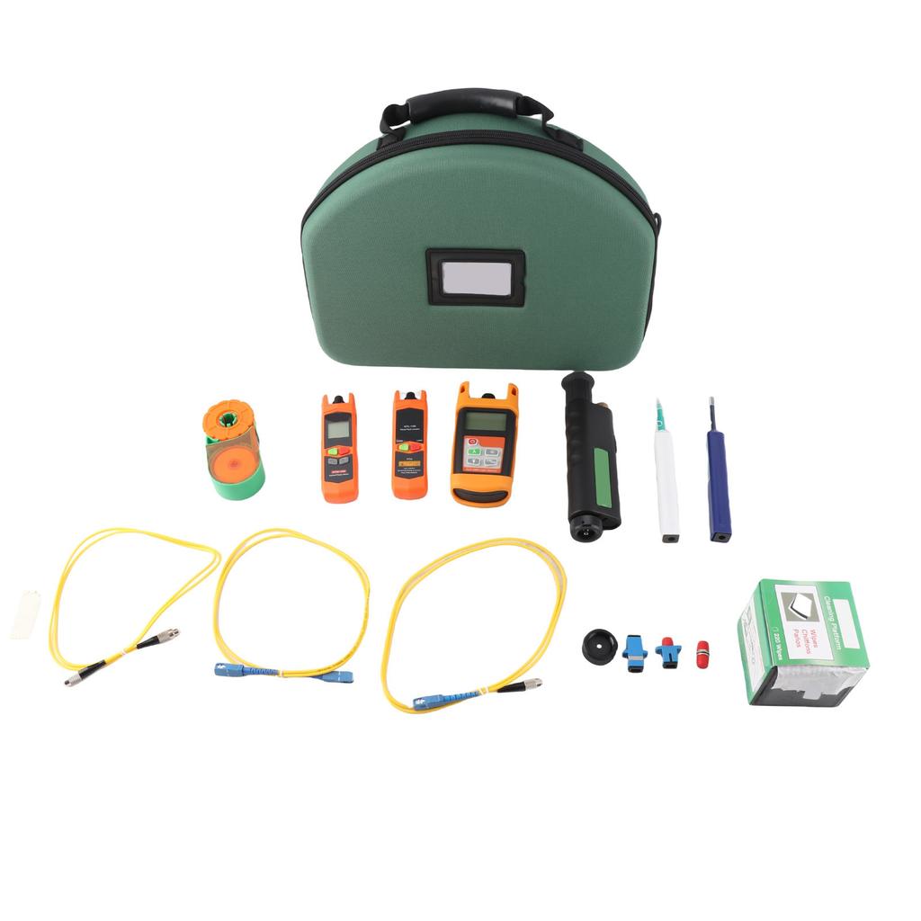 Optic Fiber Test Kit Power Meter White LED Light Source Cleaning Pen Set for Testing