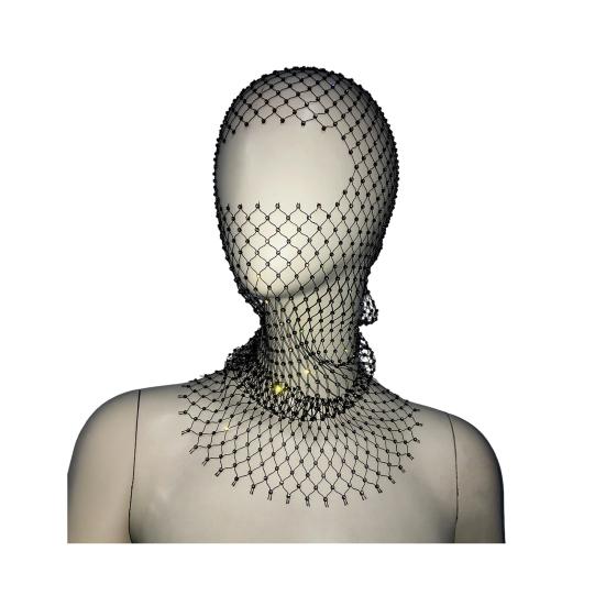 Fishing Net Hat Elastic Sparkling Rhinestones Design Solid Color Headgear Nightclubs Music Festivals Stage Dressing Headwear