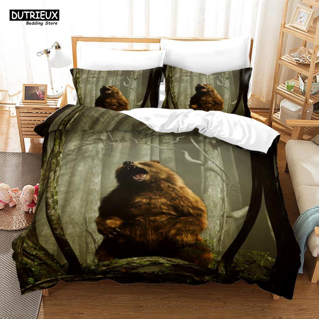 Cartoon Chinese Panda Bedding Set Soft Microfiber Double Queen King Twin Duvet Cover Kids Girls Room Decor White Duvet Cover