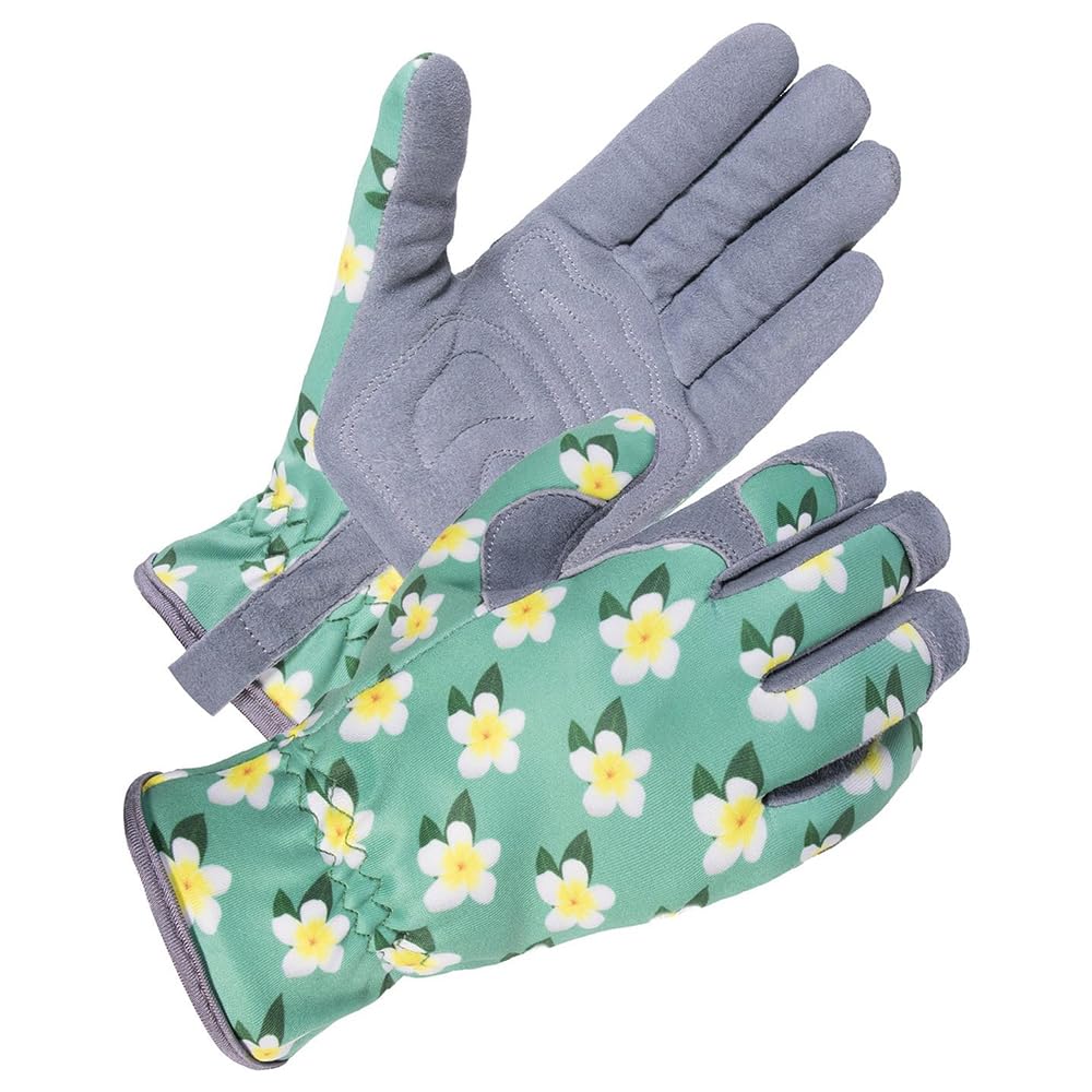 Fuhikama Gardening Floral Soft Synthetic for Farm and Splitting Firewood Gloves, Print, Thorn-Resistant, Breathable, Leather, Gardening, Work,