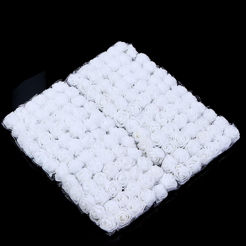 144-288pcs 1.7cm Mini Rose Artificial Flowers Lace PE Rose Foam Flower Heads Bouquet For Wedding Home Decora Scrapbooking DIY
