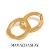 Mamacitaslay 316L Stainless Steel Chunky Hammered Stud Earrings 18K Gold Plated Waterproof Jewelry For Women Everyday Wear