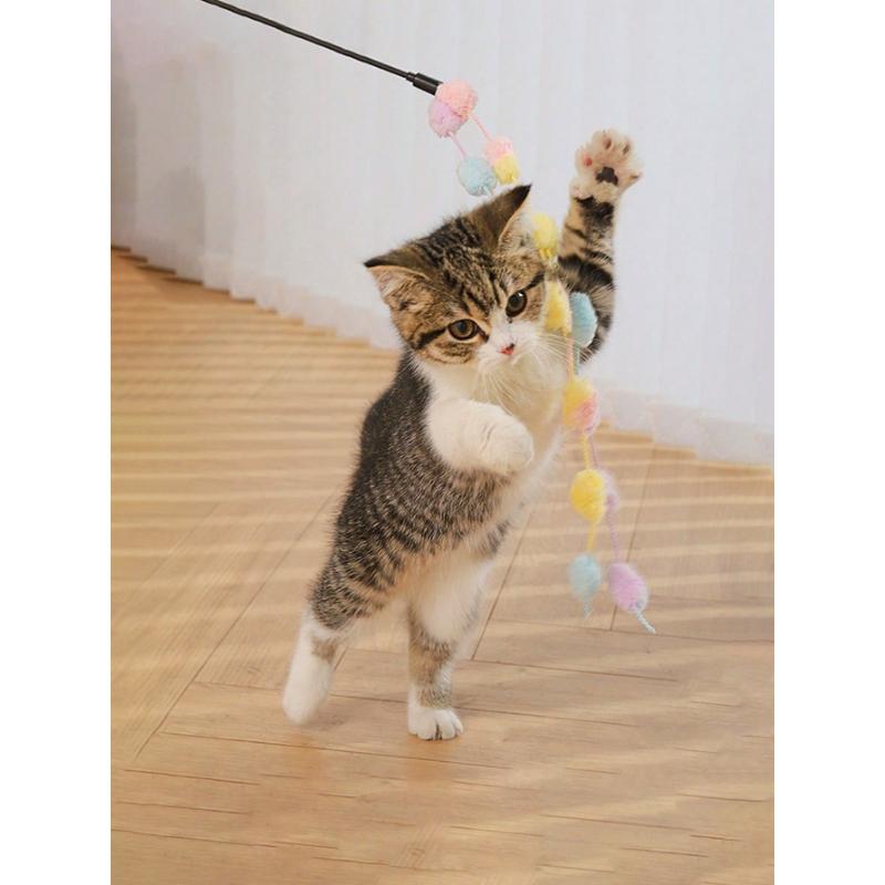 1pcs Cat Teaser Stick With Bell, Interactive Pet Toy For Self-Entertainment