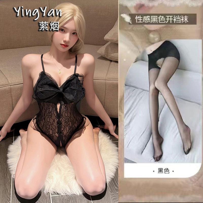 Sexy underwear new onesie sexy suspender lace temptation hollow open gear free hot uniform pajamas women