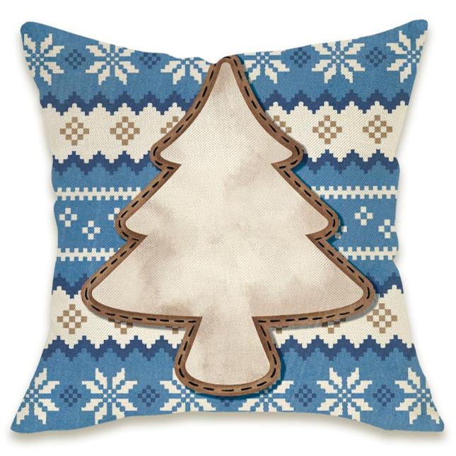 

Новая красная и синяя медвежья рождественская наволочка льняная наволочка с принтом праздничное украшение комнаты диванная подушка чехол