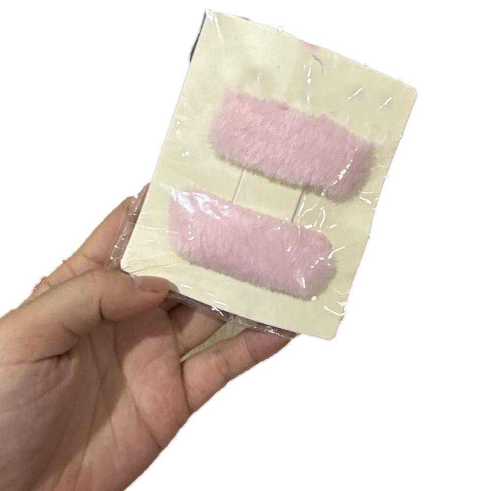 

Winter Girls Soft Faux Fur Kids BB Clip Plush Hairpins Hair Clips Barrettes розовый