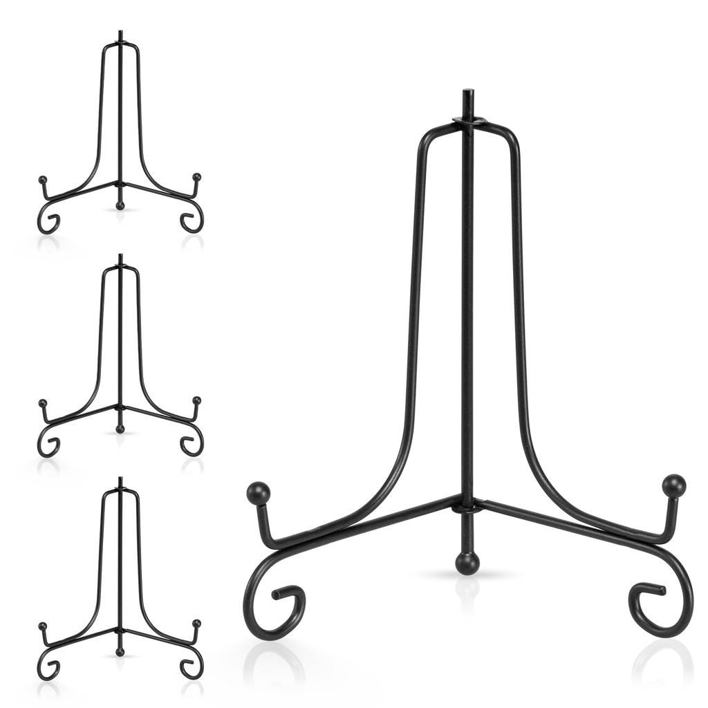 Artliving Plate Stands for Display, 4 Inch Black Iron Easel Plate Display Photo Holder Stand, Displays Picture Frames, Decorative Plates