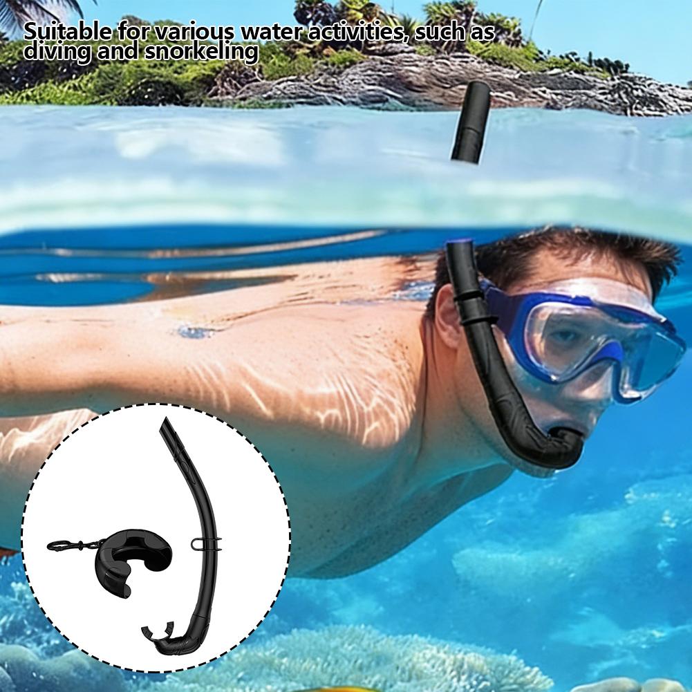 Tuba Pliable en Silicone Souple pour la Plongée Portable Facile à Respirer Tuba Humide avec Étui de Rangement pour l'Apnée la Pêche à la Lance la Natation