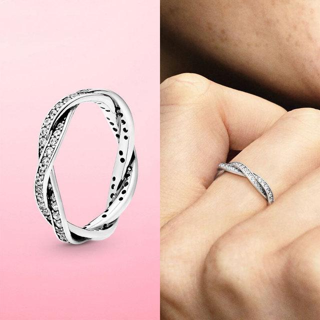 Pierścionek damski 2022 nowy srebro 925 błyszczące i polerowane linie palec serdeczny dla kobiet ślub biżuteria zaręczynowa prezent Anel