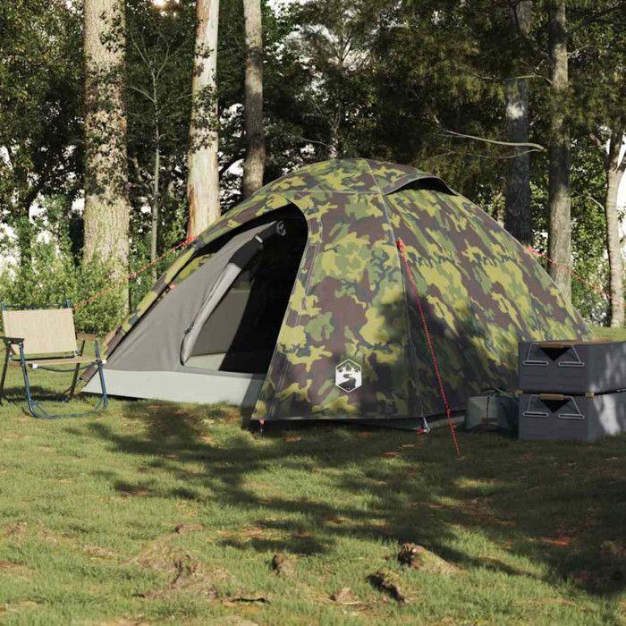 VidaXL Camouflage Waterproof 3 Person Dome Camping Tent, Tent, Camping Shelter, Garden Shelter, Garden Tent, 4009617