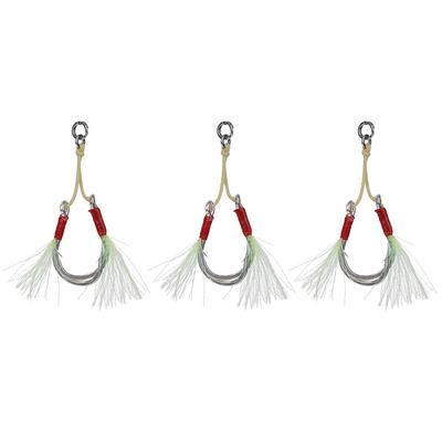3Pcs Sea Fishing Troll Artificial Lure Saltwater Bait Sharp Hooks with Barb Tackle7 0#