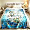 Butterfly Theme Soft Blanket Personalized Custom Name Text Print Warm Blanket Home Sofa Bedroom Decor