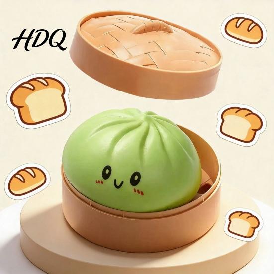 Rice Dumpling Stress Reliever Glow In the Dark Bun Squeeze Toy LED Light Up Relief Soft Skin-friendly Toy Fidget Sensory for Adults Kids Cute Desk