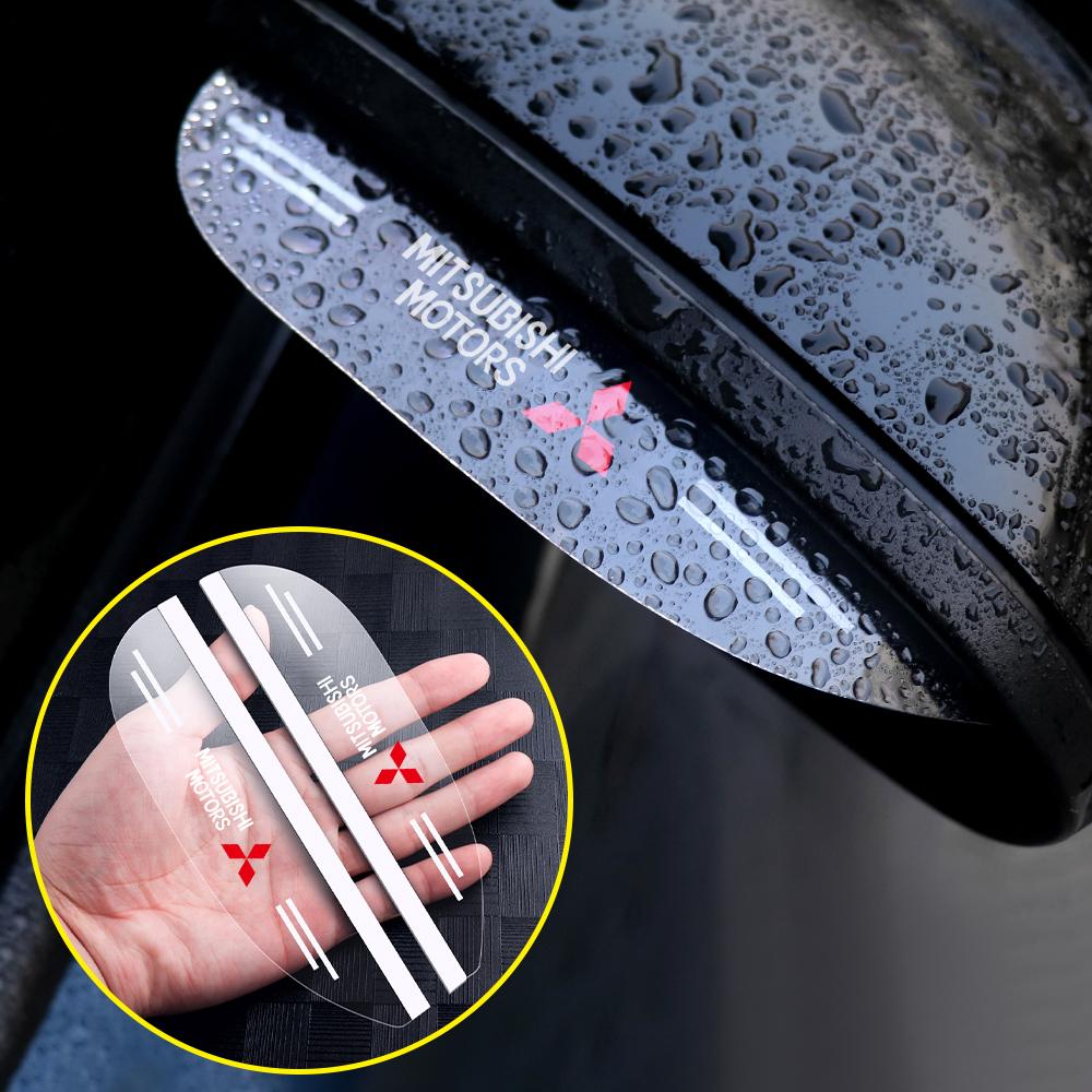 Bljm6 2Pcs Car Transparent Side Rear View Mirror Rain Eyebrow Visor Covers For Mitsubishi 9 Ralliart X EX ASX L200 Colt Pajero Cross