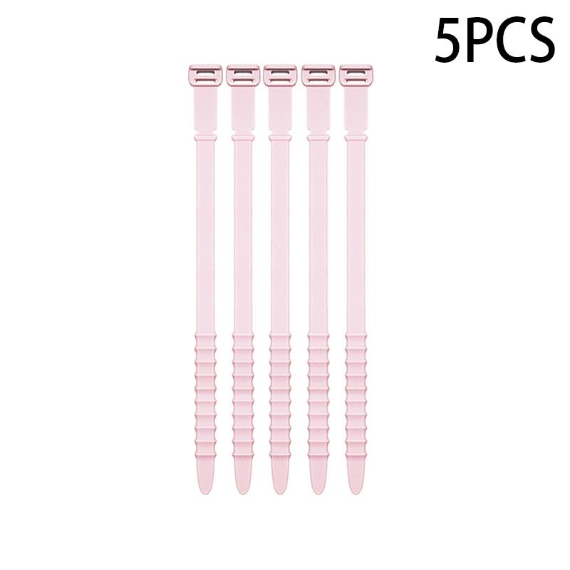 5Pcs Kabelbinder Draht Veranstalter Riemen Mehrzweck Wiederverwendbare Silikon Computer Verschluss Home Office Für Kopfhörer Elastische