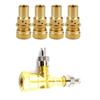 TPMS Valve Tee Adapter 3-way Tire Pressure Gauge Connector With 4Pcs Air Release Valve For Motorcycle Car Tire Accessories