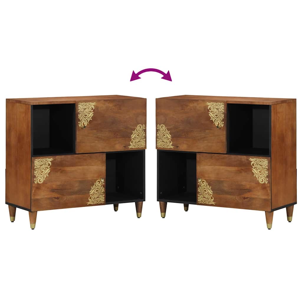 Sideboard Honey Brown 80 x 33 x 75 cm Solid Mango Wood