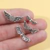 1 Box 6 Styles Wing Beads Angel Fairy Wings Charm Alloy Spacer Bead Antique Silver for Jewelry Making Xmas DIY Crafts
