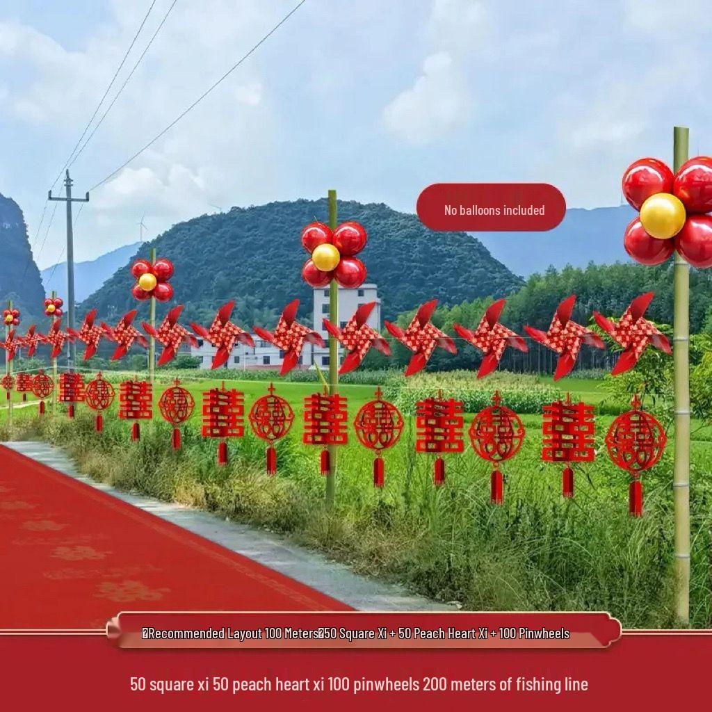 Colorful Wedding Aisle Decoration Set for Outdoor and Courtyard Events