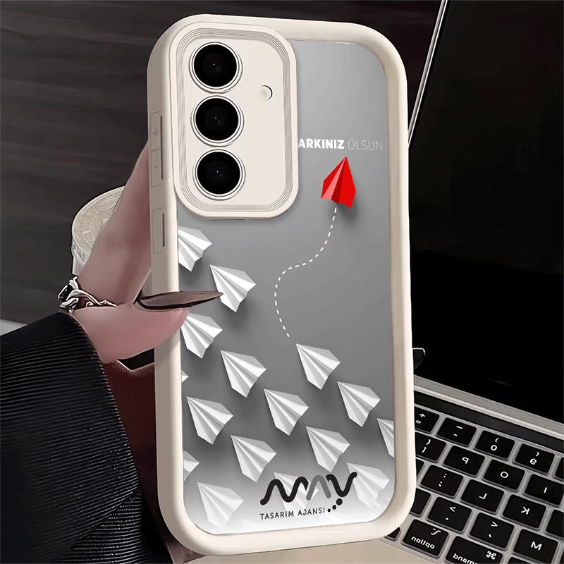 Phone Case for Samsung Galaxy S26 S25 Ultra S24 FE Paper Airplane Boat Dream Shell S23 Plus S22 + S21 S20 5G Soft Silicone Funda