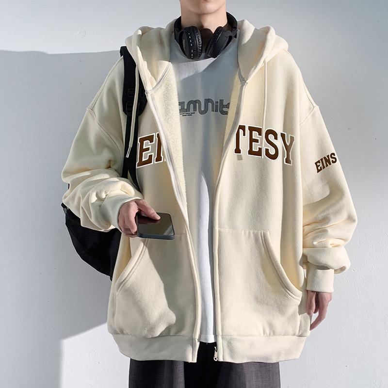 

Мужской свитер с капюшоном, свободная мужская флисовая куртка, модный вышитый кардиган 3XL