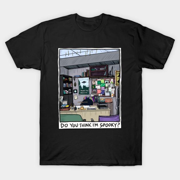 

Men Black Print T-shirt Fox Mulder S Office No-Cut Transfer Paper Print Cotton Tshirt 2XL чёрный