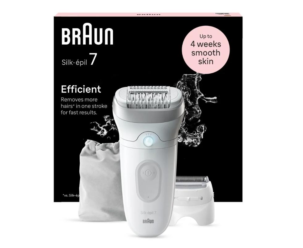 Braun Epilator | SE7-041 Silk épil 7 | Power levels 2 | Wet & Dry | White/Silver