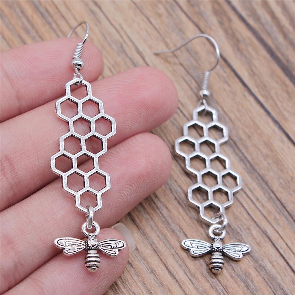 27 Styles Honey Bee Honeycomb Earrings Fashion Temperament Versatile Small Earrings Elegant Ladies Jewelry