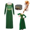 Princess Fiona Cosplay Costume Anime Shrek Wife Green Fiona Cos Dress Wigs Outfit ForLadies Women Long Dress Halloween Headgear