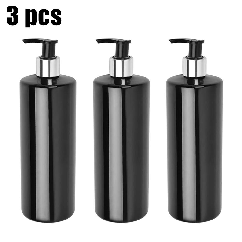 3PCS 500ml PET Empty Pump Bottles Refillable Shampoo Lotion Dispenser Bottles with Pump Dispensers Bathroom Traveling Salon