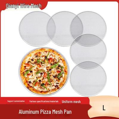 Aluminum Alloy Non-stick Round Pizza Mesh Pan - Food Grade Commercial Baking Tool for Oven or Fire Pit