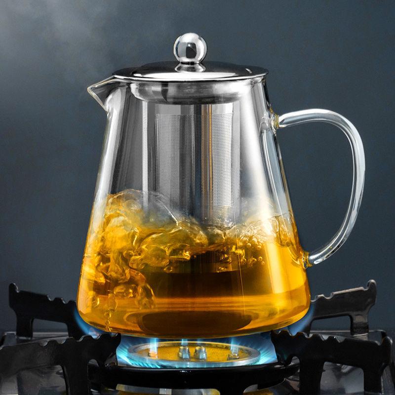 Chinese Kung Fu Tea Pu 'er Tea Pot Flower Teapot Coffee Pot Heating Glass Tea Set High Quality Glass Teacups