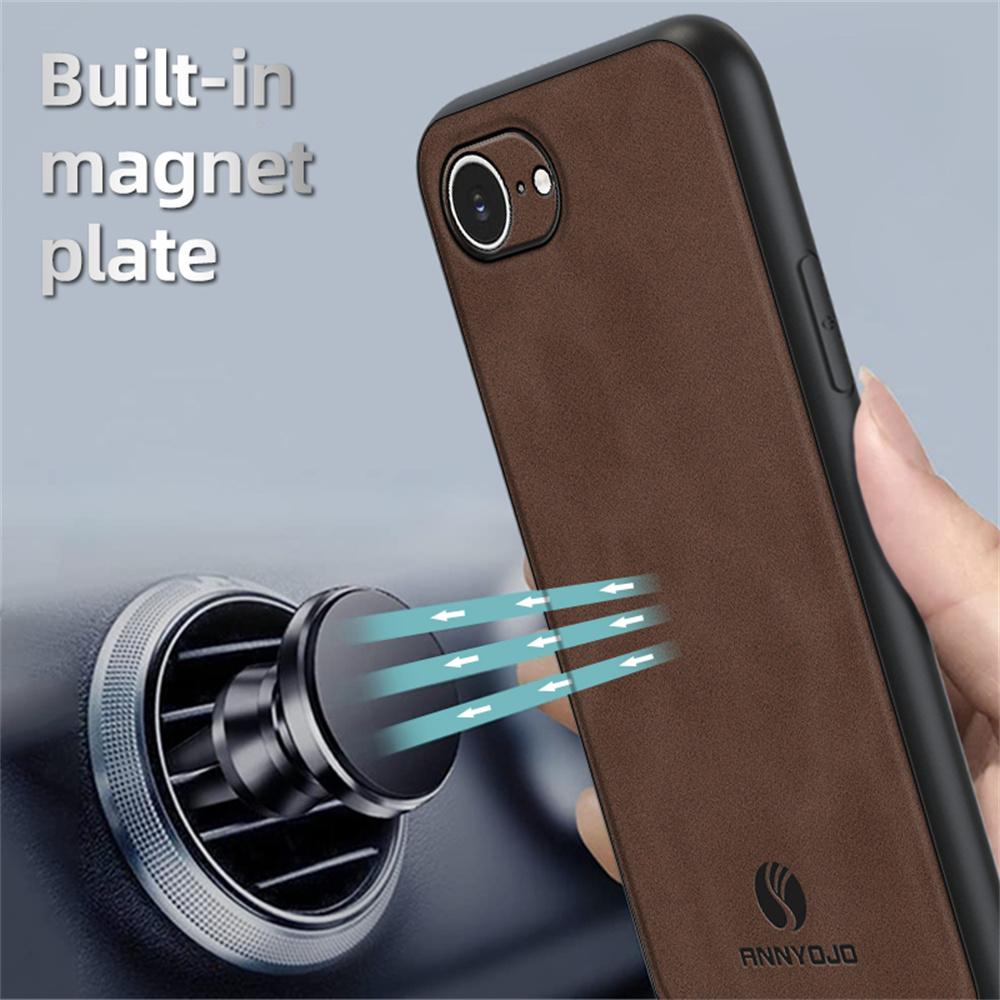ANNYOJO For iPhone 16e Case PU Leather+PC+TPU Anti Drop Phone Back Cover