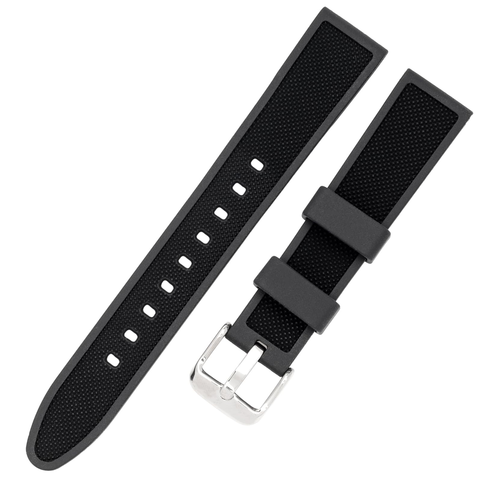 

[Clefa] Watch Strap 18mm Silicone Resin Belt Easy with Tools Black SI-1