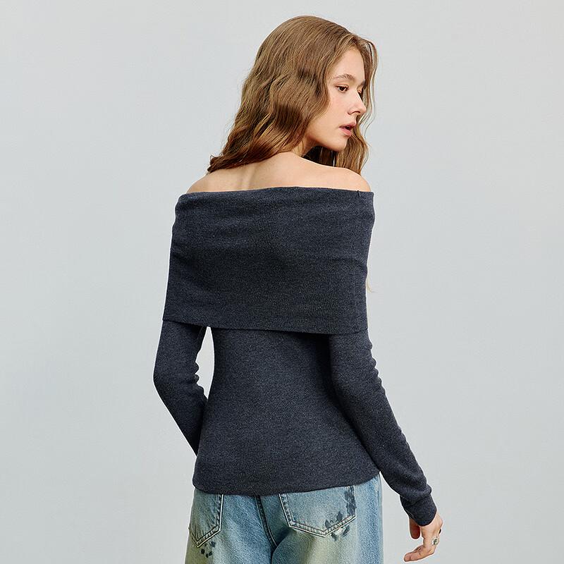 Chuyu Women's Slim-Fit Wool Blend Boat Neck Knit Top