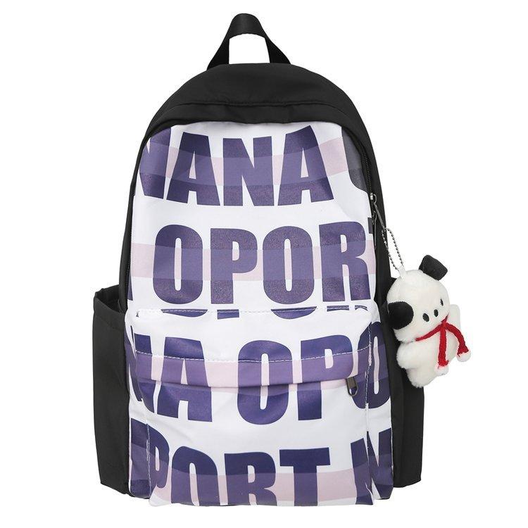 Schoolbag Mori men's and women's high-value, dirt-resistant, lightweight, versatile letter printing, large-capacity schoolbag, backpack for junior hig