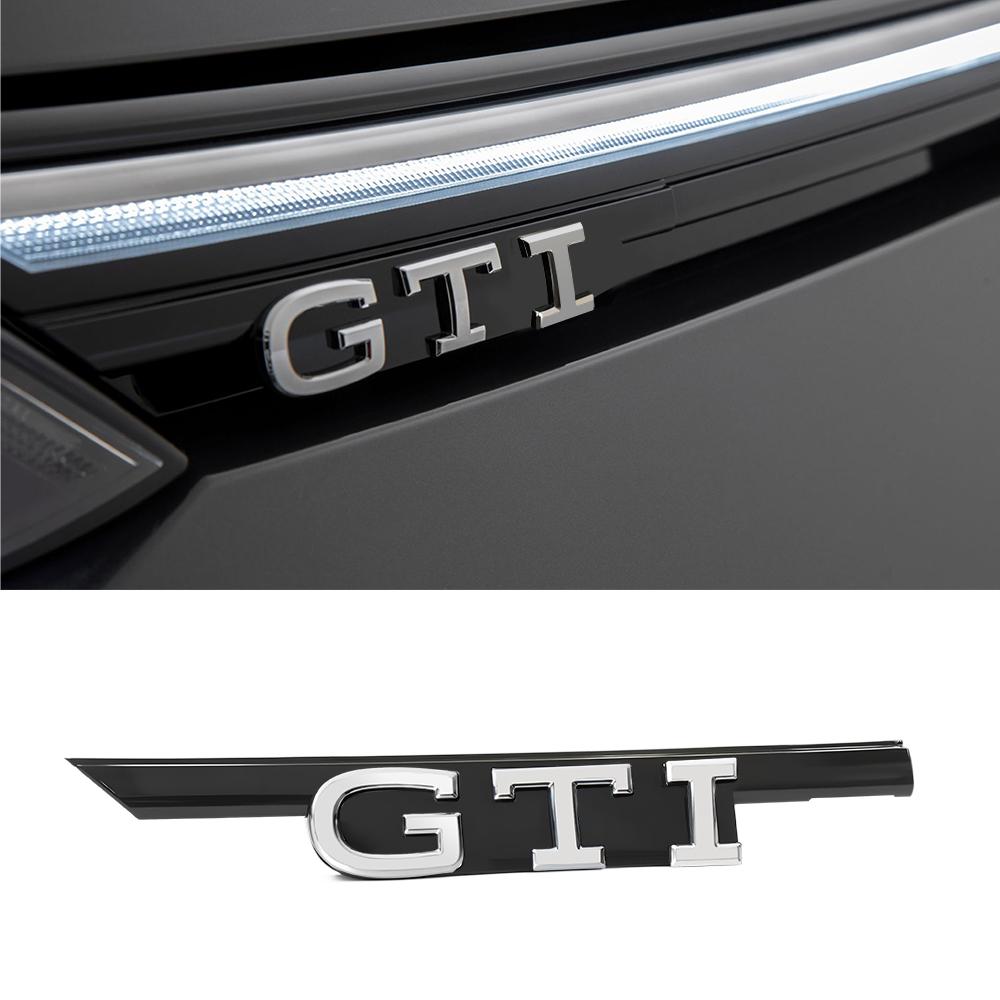 1pcs New ABS GTI Letter Front Grille Emblem Replacement Type Valve Cap For VW Golf 6 7 8 Rline GTI Volkswagen CC Car Accessories