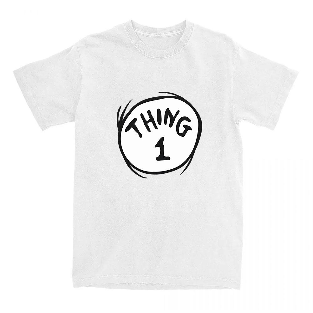 One Thing Two Thing Twins Tshirt Cat in The Hat Manga Printing Tshirts Unisex Streetwear Cotton Short Sleeve Loose Female Tees S