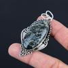 925 Sterling Silver Kambaba Jasper Stone Art Deco Anniversary Pendant Jewelry
