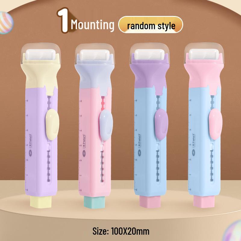 Non-toxic Push-Pull Eraser for Kids: Dust-Free, Mark-Free, Creative Cartoon Design for Elementary Students