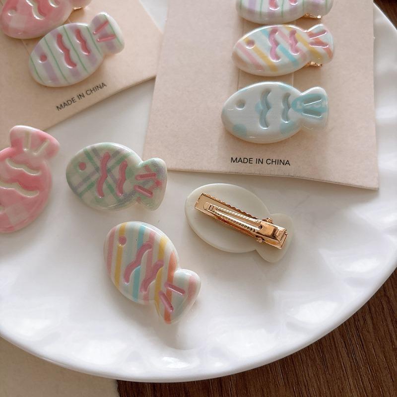 Early spring cute taiyaki small hair clips for girls. Adorable 3D texture, sweet macaron colors, dual-use for side hair & bangs.