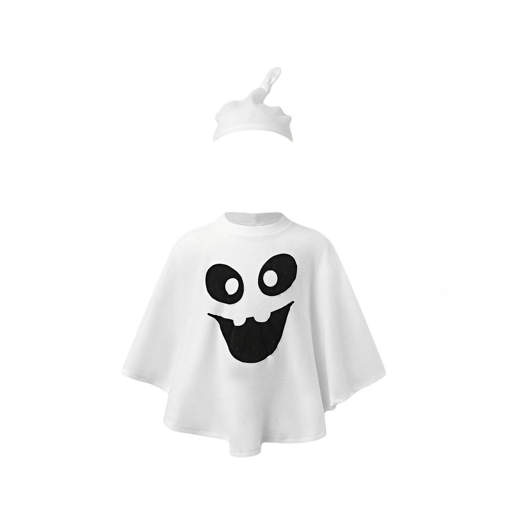 Halloween Pumpkin Cloak Set Kids Cute Funny Cape Kindergarten Party Stage Cosplay Outfit